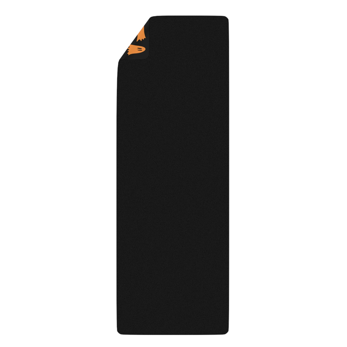 Halloween Ghosts Rubber Yoga Mat — Orange & Black Spooky Pattern