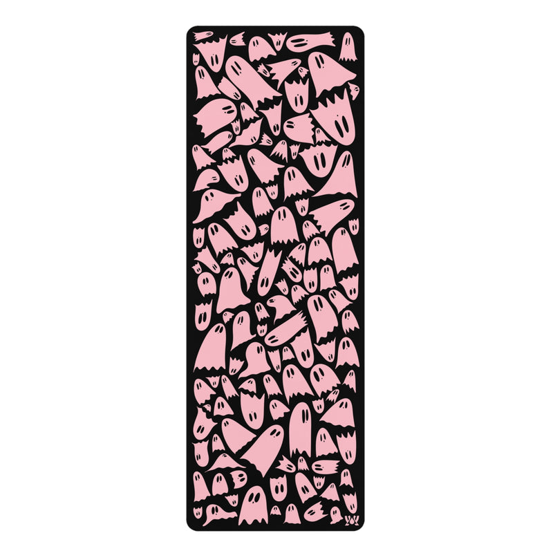 Halloween Pink Ghosts Yoga Mat — Cute Non-Slip Rubber Mat for Home & Studio Practice